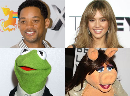 Will Smith, Jessica Alba, Kermit the Frog, Miss Piggy Will Smith, Jessica Alba, Kermit the Frog, Miss Piggy